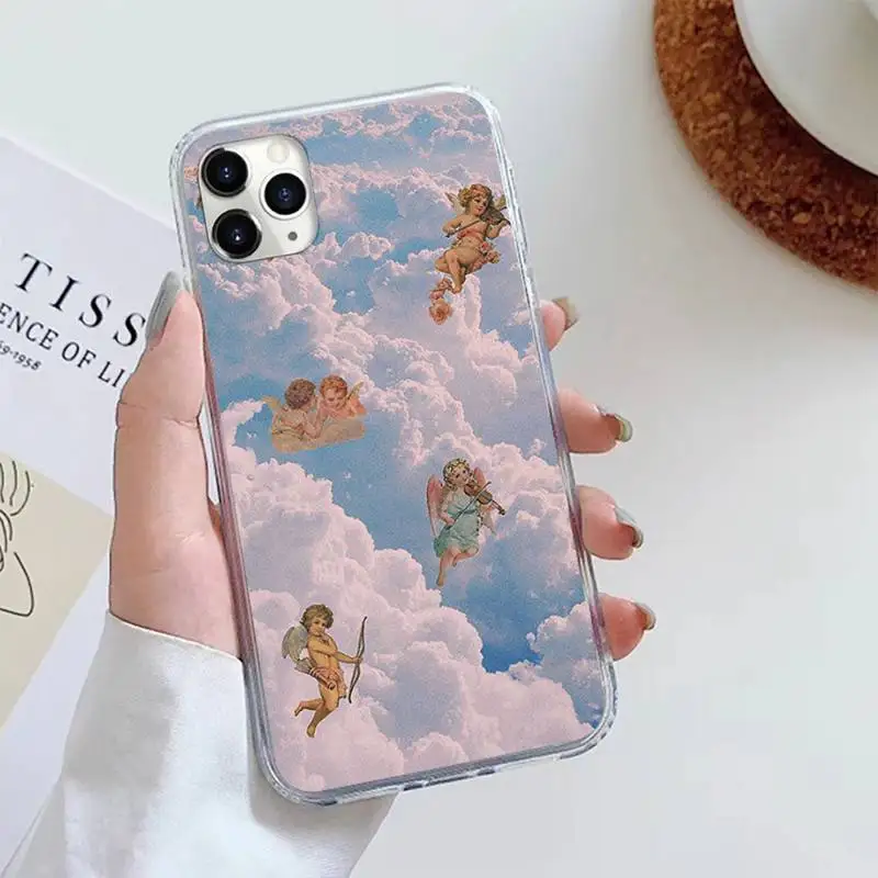 

Art angel baby clouds Phone Case For iphone 12 5 5s 5c se 6 6s 7 8 plus x xs xr 11 pro max mini