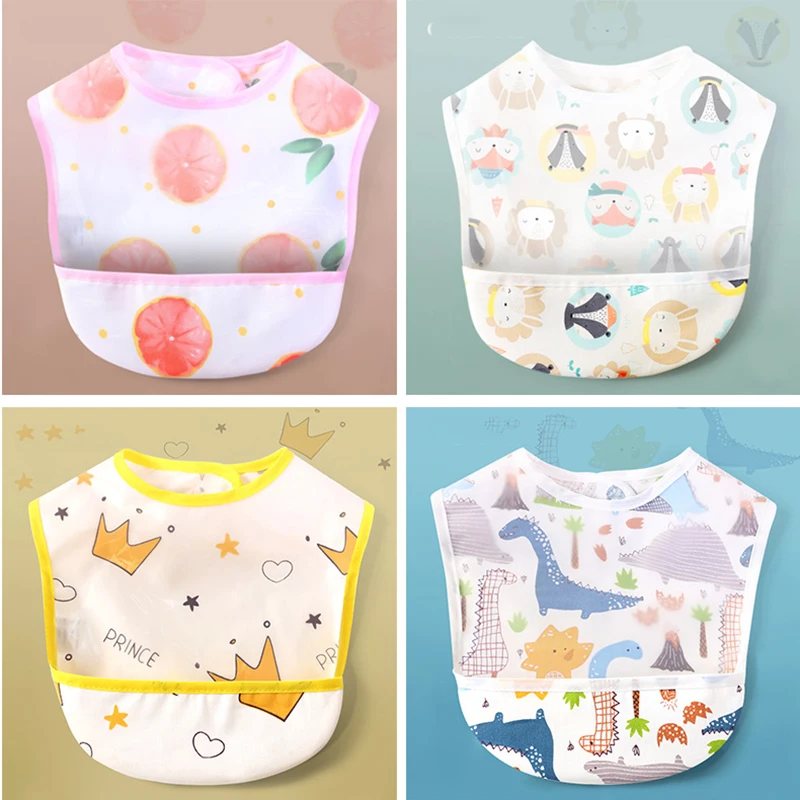 

Cartoon Bib EVA Bib Baby Eating Bib Waterproof Children's Cute Printing Bib Infant Feeding Bib Saliva Pocket
