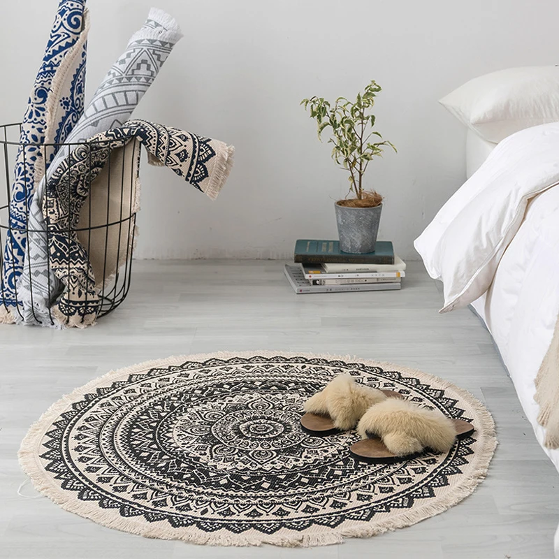 Круглый ковер ручной работы для домашнего декора богемный ретро напольный