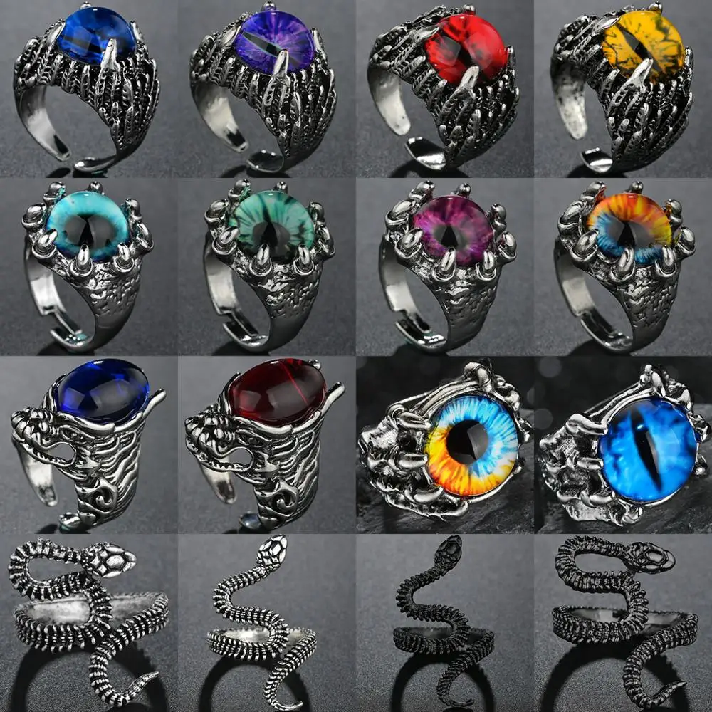 Винтажное кольцо с подвеской сглаза в стиле ретро для мужчин рок