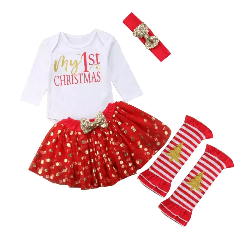 Christmas suit Cartoon Kids Girls Clothes Girl Set Children Baby Summer Cute fashion 2pcs Vest Tops+Lace Tutu Ski | Детская одежда и