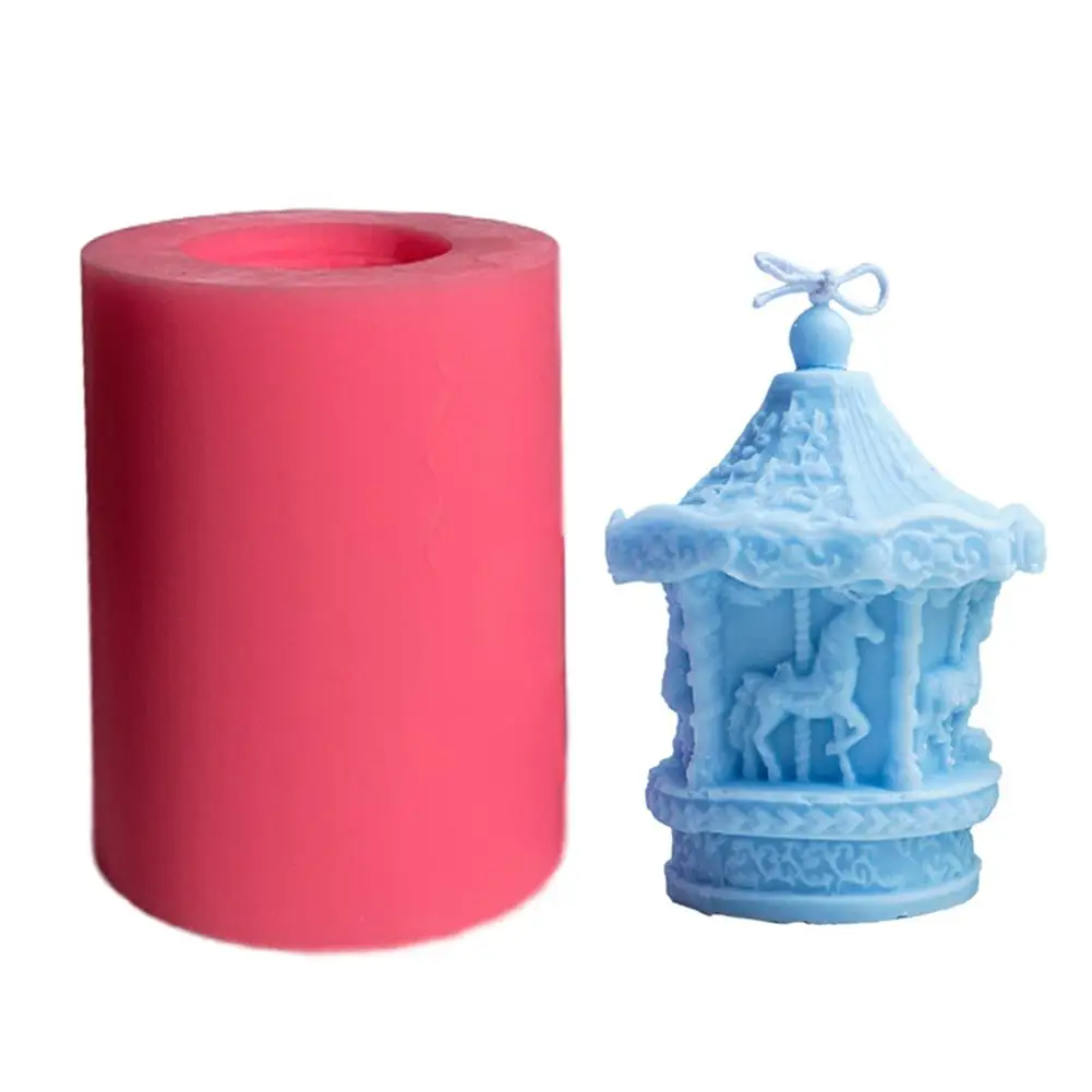 

Silicone Candle Mold Carousel Candle DIY Gypsum Plaster Crafts Mould Candle Mold Candle Soap Mould Craft Resin Molds Decorations