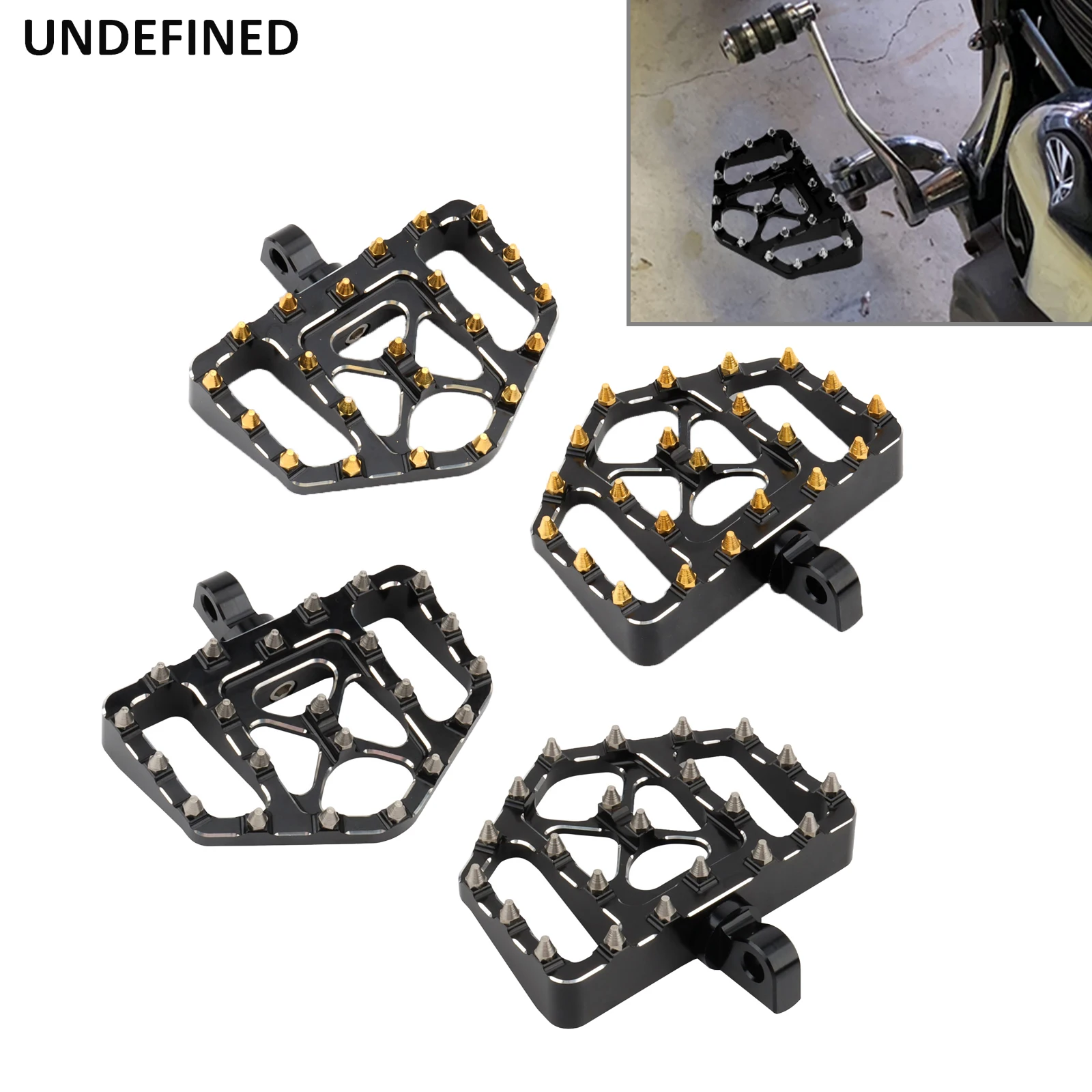 Motorcycle Wide Fat Foot Pegs MX Offroad Floorboard Footrests Pedals For Harley Sportster XL Dyna FXDF Softail Fatboy Touring enlarge