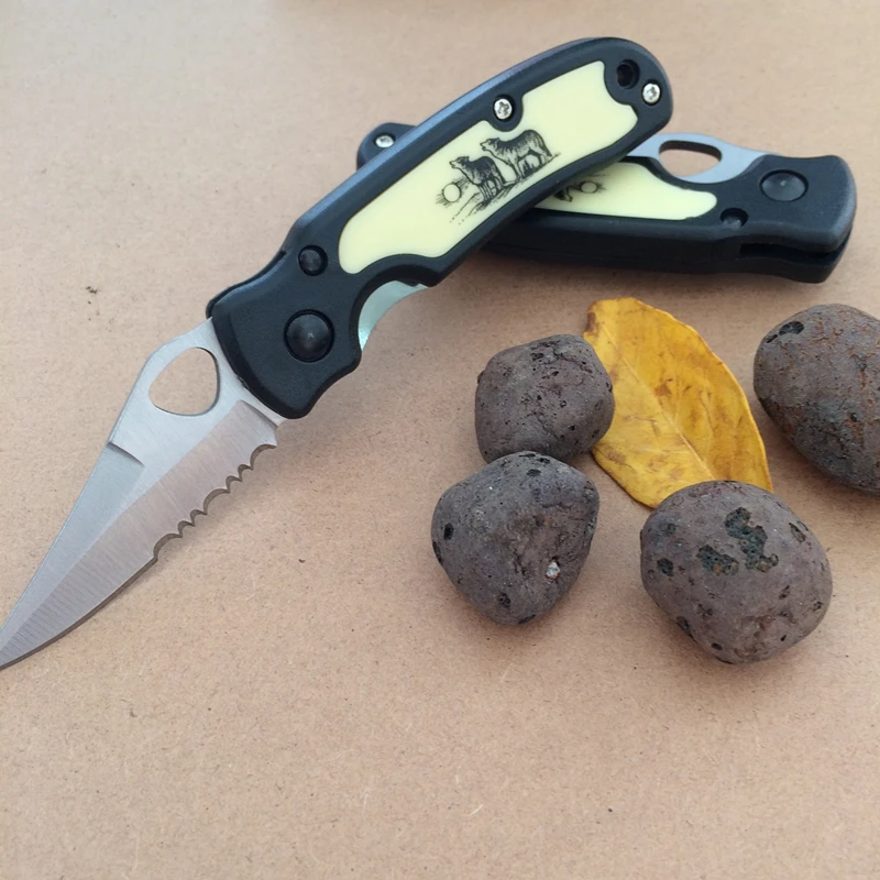 Складной нож для выживания в походе кемпинга бамбуковое карманное лезвие чистки