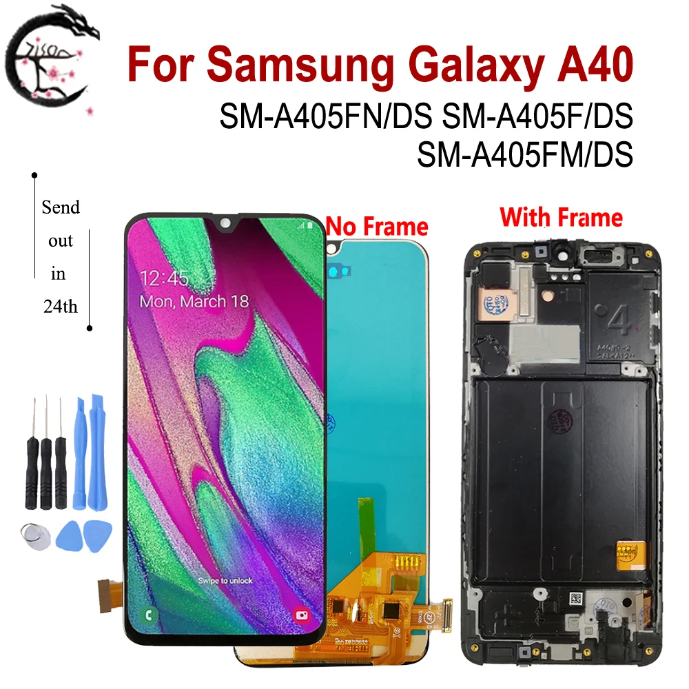 Дисплей A40 для SAMSUNG Galaxy LCD с рамкой A405 SM-A405FN/DS A405F A405FM сменный сенсорный экран