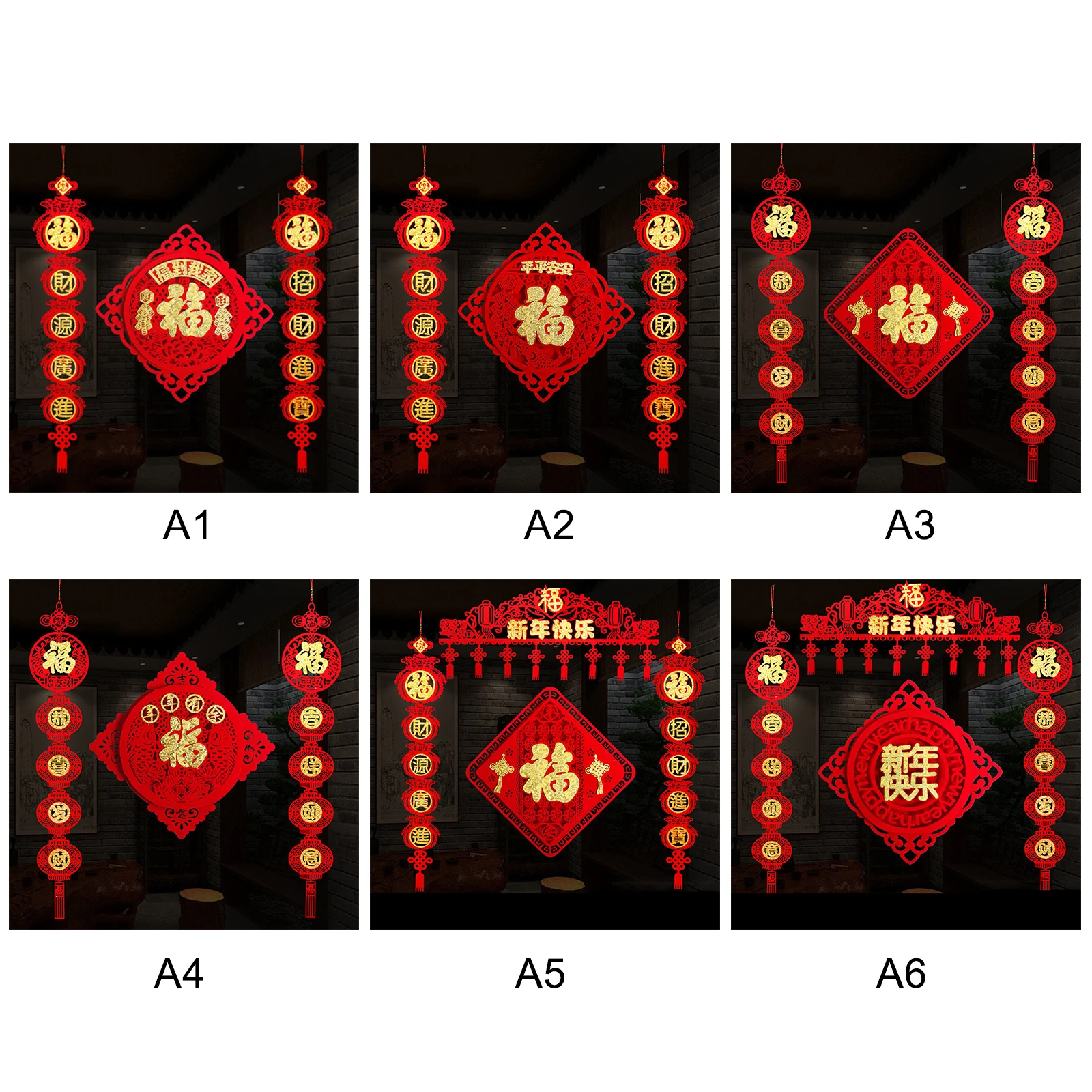 

2020 Chinese New Year Decoration Kit Couplets Fu Character Poem Scrolls Sticker for 2020 Spring Festival Decor Gifts
