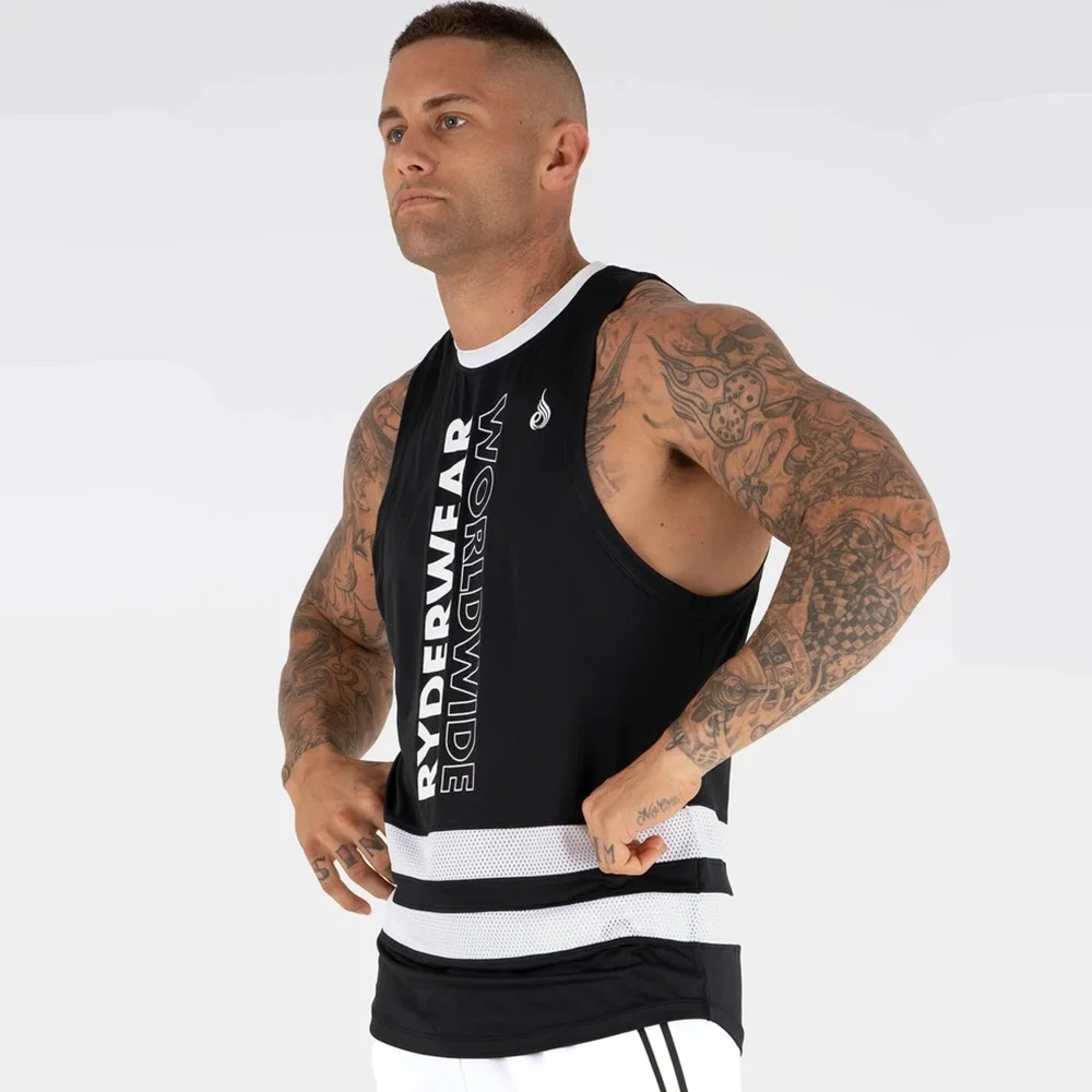 Майка Мужская Спортивная без рукавов спортивный топ для бодибилдинга