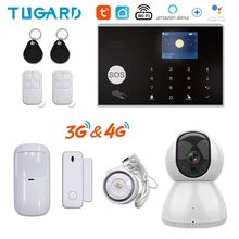 Tugard Tuya 433MHz Wifi 3G 4G Home Burglar Security Alarm System，Apps Control Wireless Alarm Kit With Ptz IP Camera Baby Monitor