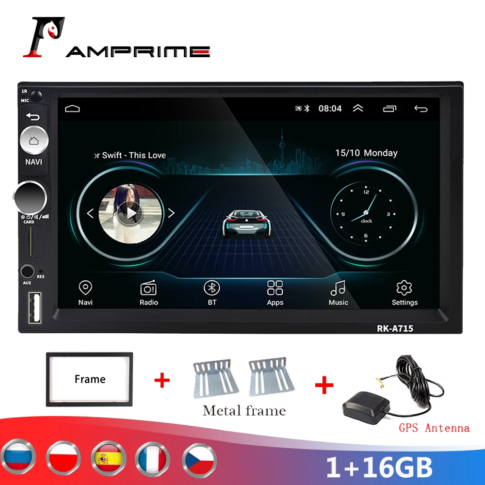 AMPrime Android автомобильное радио 2 din 7 &quotавтомобильный мультимедийный плеер Авто