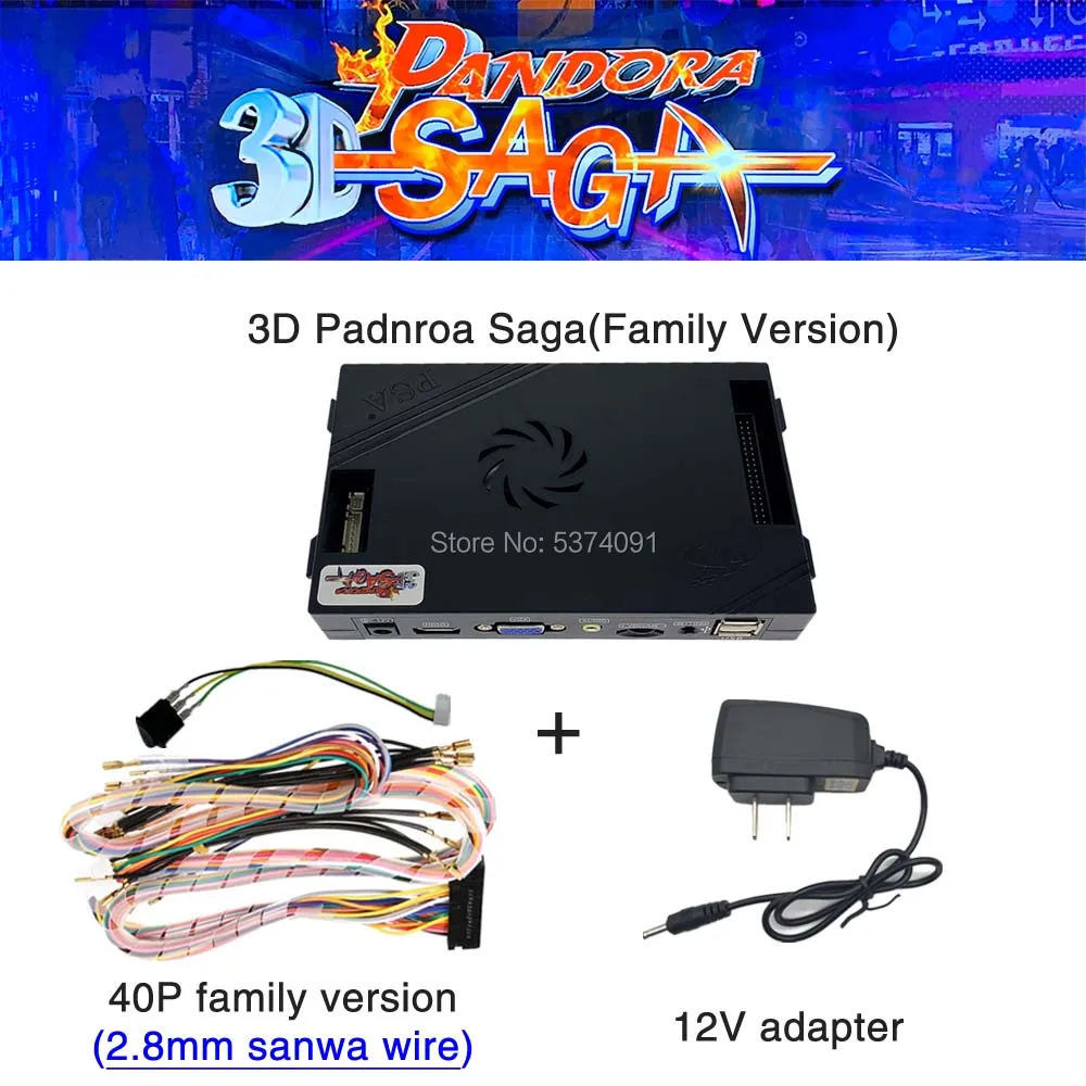 2650 в 1 Pandora Saga Box 3D семейная версия платы 40p аркадная плата для Бесплатной Игры монета HD видео Jamma игры HDMI VGA материнская плата - Цвет: 3Dbox 2.8wire