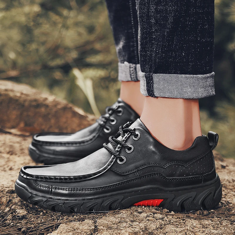 New High Quality Business Men's Shoes 100% Genuine Leather Casual Fashion Work Cow Loafers Plus Size 38-48 | Обувь