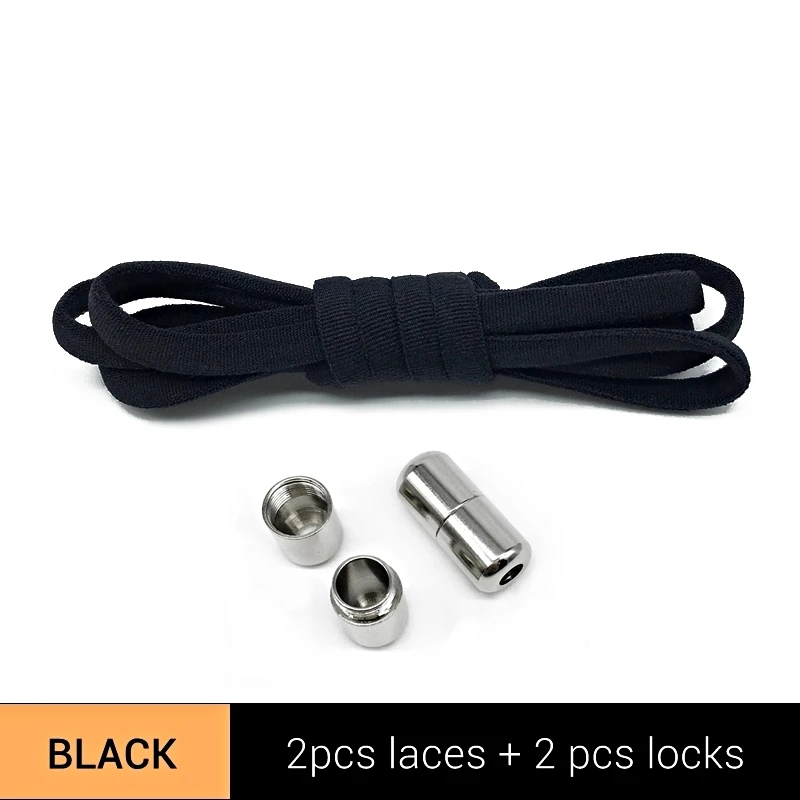 

1Pair No tie Shoelaces Round Elastic Shoe Laces For Kids and Adult Sneakers Shoelace Quick Lazy Laces 21 Color Shoestrings