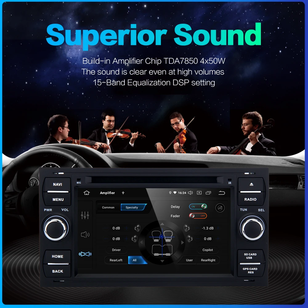 Автомагнитола Dasaita 7 &quot 2 din Android 9 0 для Ford Galaxy S Max Fusion Fiesta Kuga old Mondeo GPS навигатор 64 Гб