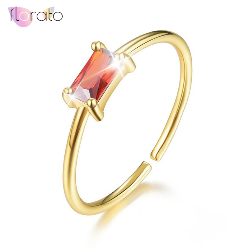 925 Серебряное обручальное Радуга Циркон Кольца Ювелирные изделия Блестящий