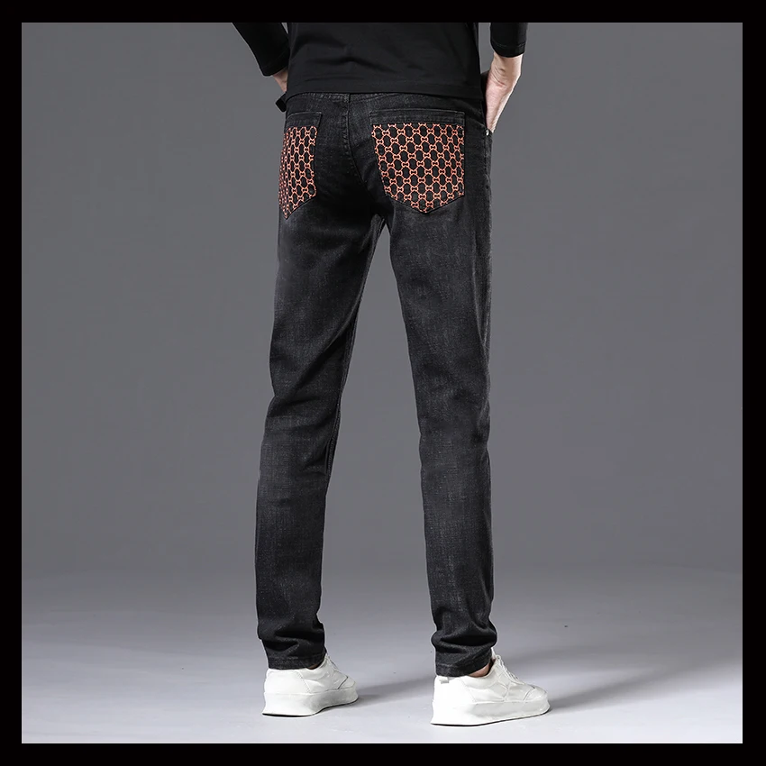 Men Pants Black Printing Denim Trousers Biker High Quality Male Casual Designer Jean Homme Pantalones Hombre Pantalon Jeans
