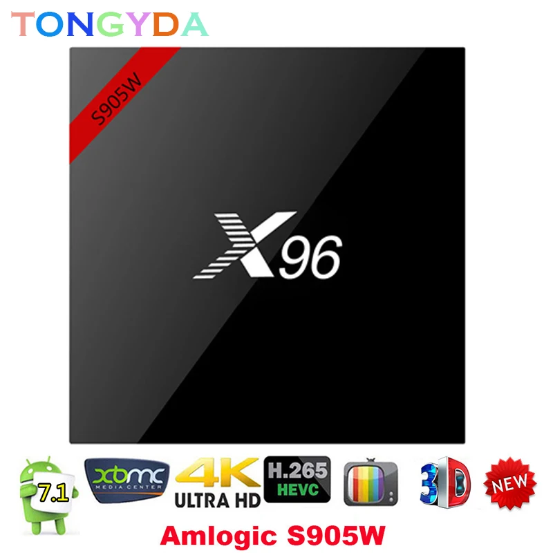 X96 Wifi Android 7 1 Смарт ТВ приставка WiFi S905W четырехъядерный 4K медиаплеер X 96 W Bluetooth