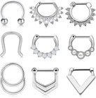 9 шт., кольца для пирсинга носа, из нержавеющей стали