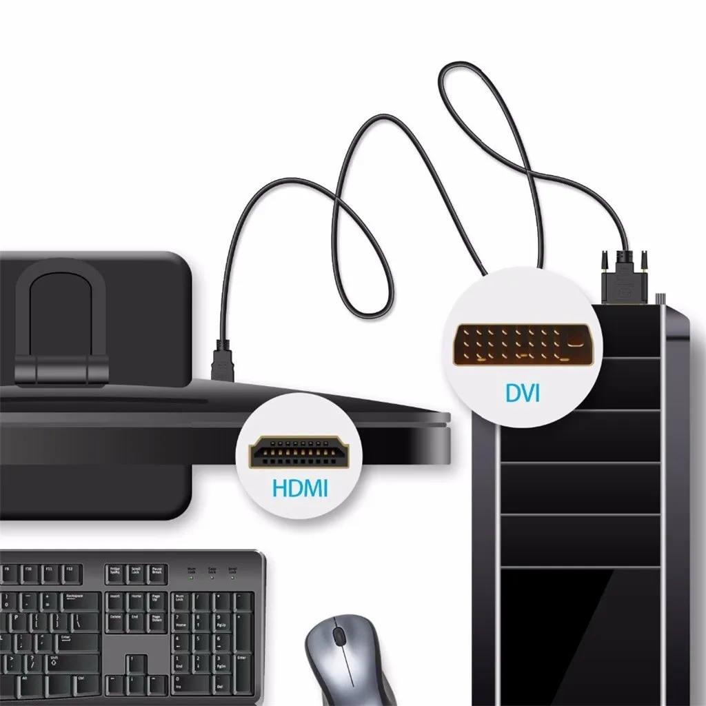 6 футов HDMI к DVI D 24 + 1 мужской золотой Кабель адаптер HDTV светодиодный ЖК шнур