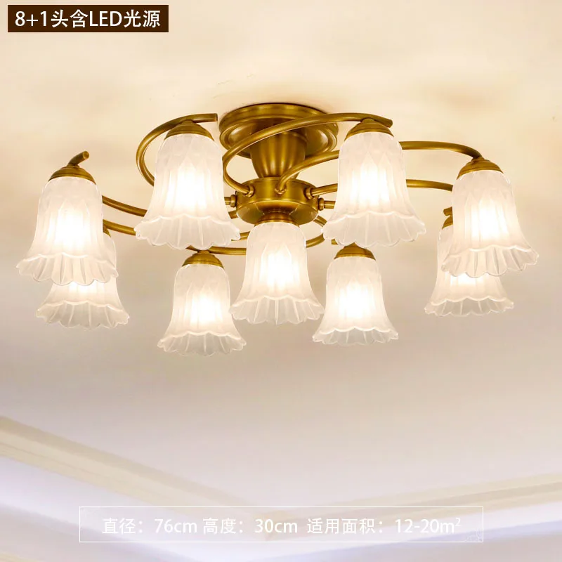 Ceiling-9Lights FSS современный романтический потолочный светильник в форме цветка светодиодный лампы роскошные медные Внутреннее освещение для спальни/гостиной E14 8 светильник s Новинка - Цвет корпуса: Ceiling-9Lights