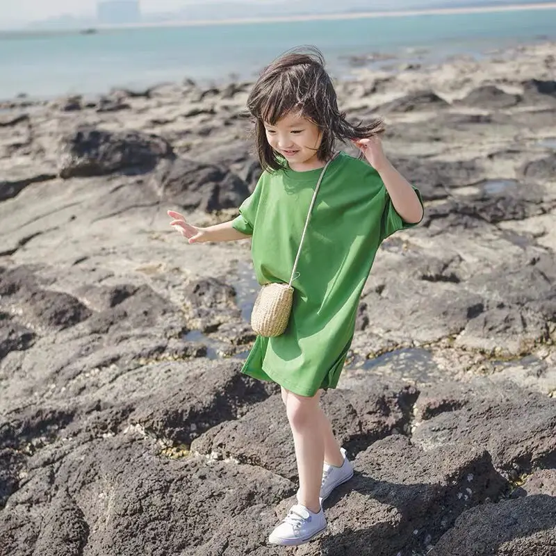 

[Algodón] Vestido para niñas verano 2021 nueva niña bebé casual falda de dibujos animados sin mangas para niños coreanos