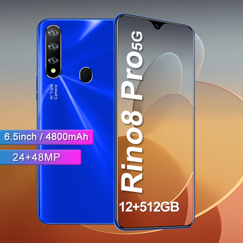 

OPPI Rino8 Pro Smartphones Dual SIM Andriod10 MTK6889 Deca Core Global Version 8GB 512GB 48MP 4800mah