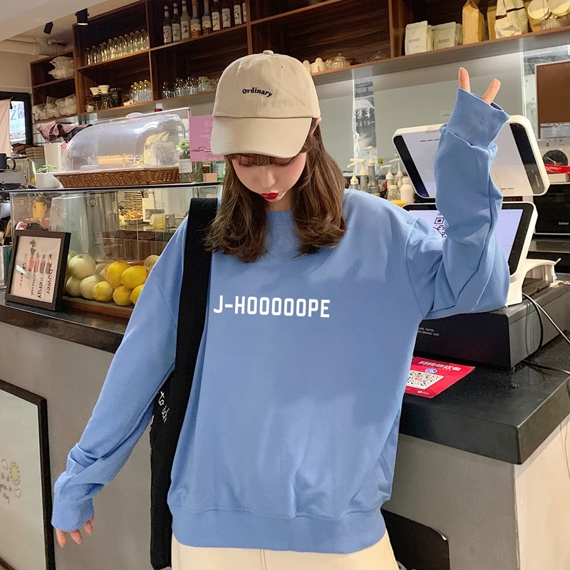 Женская осенне-Весенняя Повседневная хлопковая толстовка в стиле K-pop Харадзюку |