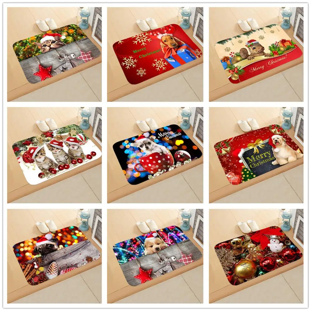 Фланелевые Рождественские 3D коврики с Санта Клаусом декоративные для вечерние
