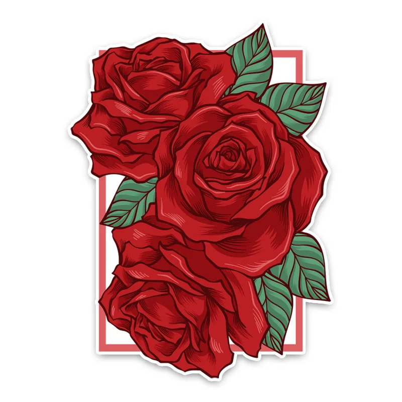 

LLY-1842 Creative Interesting Roses Flowers Modeling Car Sticker PVC Fashion Auto Window Decoration Accessories Waterproof Decal