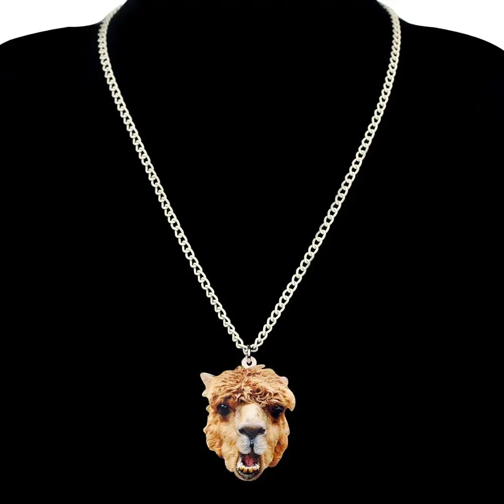 WEVENI акрил аниме Альпака верблюд ожерелье с подвеской в форме головы цепи