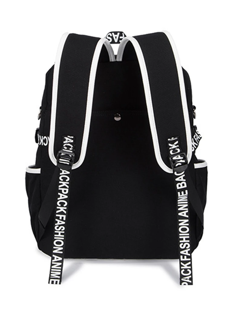 Аниме цельный рюкзак с черепом школьный ранец сумки для книг через плечо мужчин и