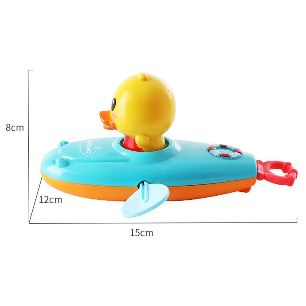 

Summer Baby Bath Toys Pull Rowing Boat Duck Classic Water Toys Infant Bathroom Swim Floating Water Wound-up Chain Clockwork Toys