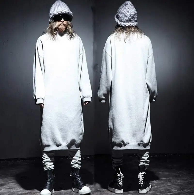 

Plus Free Shipping Hoodies Men Comfortable Cotton Clothing New Korean Casual Loose Personality Long Coat / One Size