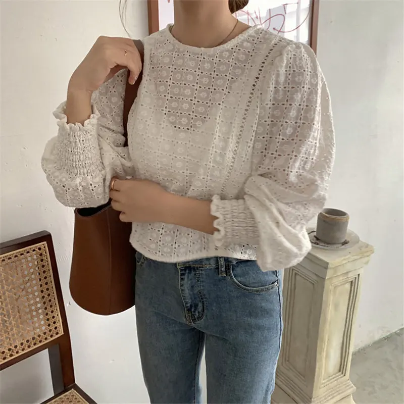 Alien Kitty Белый 2020 нежный крючок цветы летняя уличная одежда милые рубашки шикарные