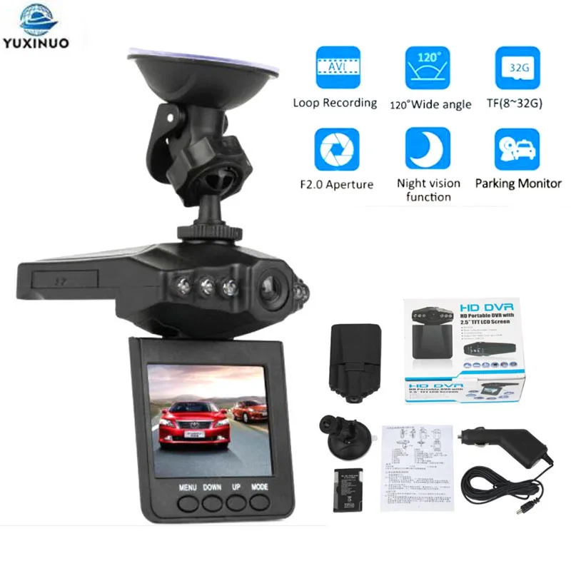 

H198 Car DVR Dash Camera Rear View 2.5" HD LCD Screen Cycle Recording 270 Degrees Rotatable Dash Cam Video Recorder Dashcam