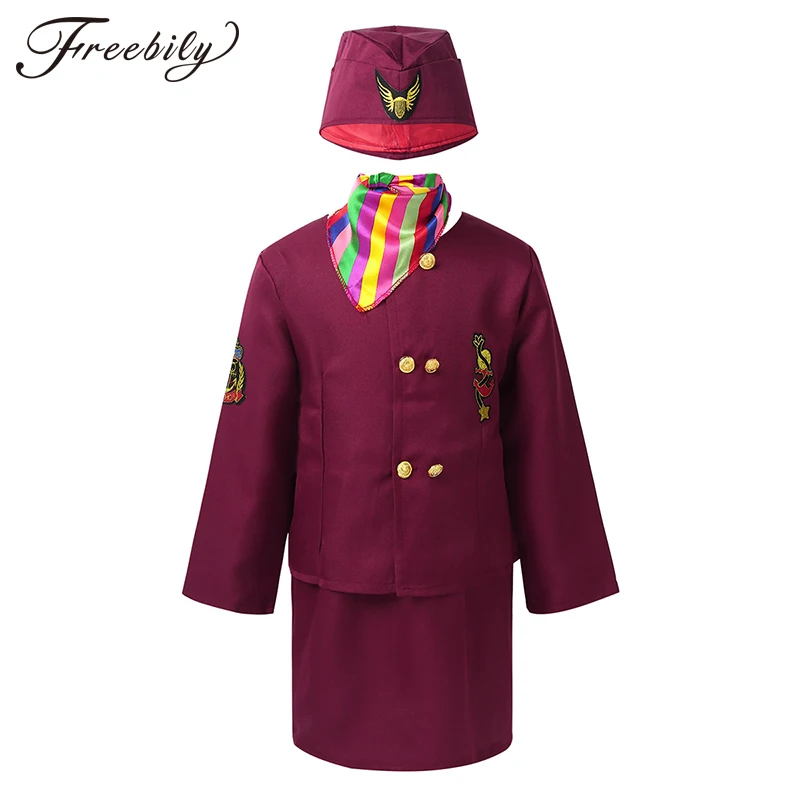 Детский костюм стюардесса для девочек косплея карнавальвечерние комплект