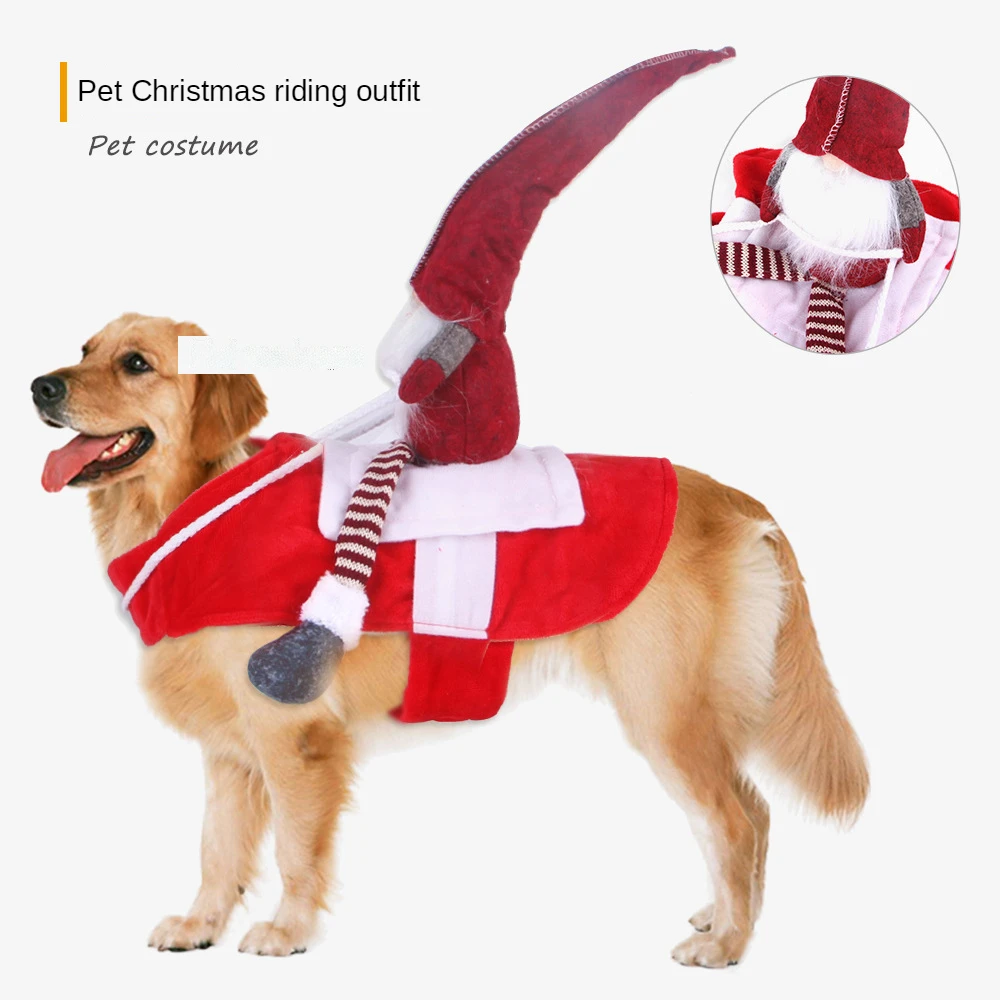 

Рождественский костюм для домашних питомцев, костюм для собаки, французский стиль, Рождественская лошадь, косплей, теплый, Хэллоуин, смешно...