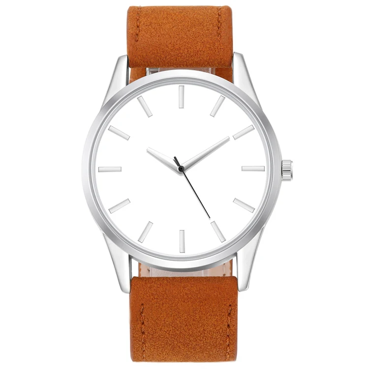 White Dial Brown Лидер продаж, мужские кожаные спортивные часы с большим циферблатом, мужские армейские военные часы, мужские кварцевые часы, Relogio Masculino Horloges Mannen Erkek Saati - Цвет: White Dial Brown
