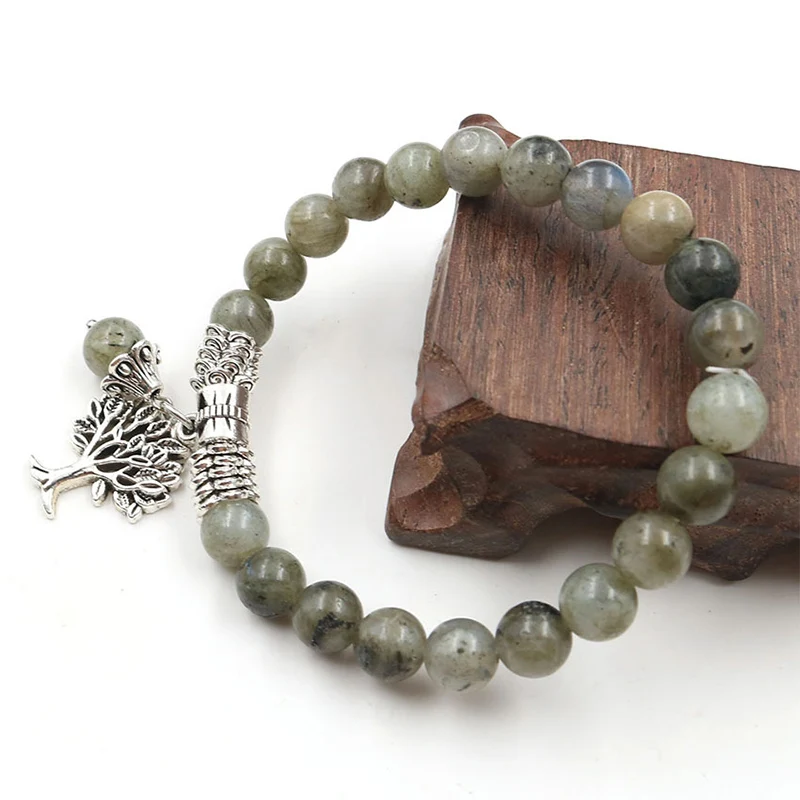 Браслеты ручной работы с бусинами из Лабрадорита шармы браслет дружбы деревом