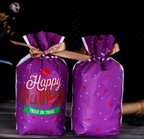 

25 Pcs Christmas Gift Food packaging bag Halloween candy self-adhesive self sealing bag drawstring bag nougat bundle pocket