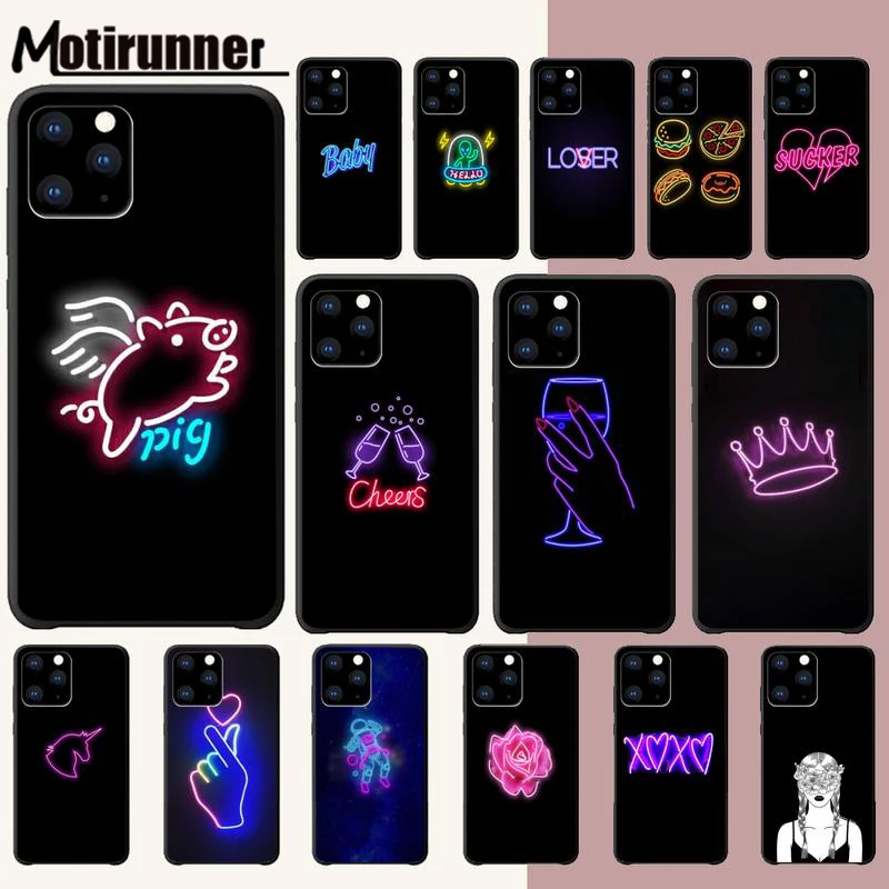 Флуоресцентный чехол для телефона маленький узор Iphone 5/6/6s/7/8 Plus/X/Xs Max/Xr/11 Pro