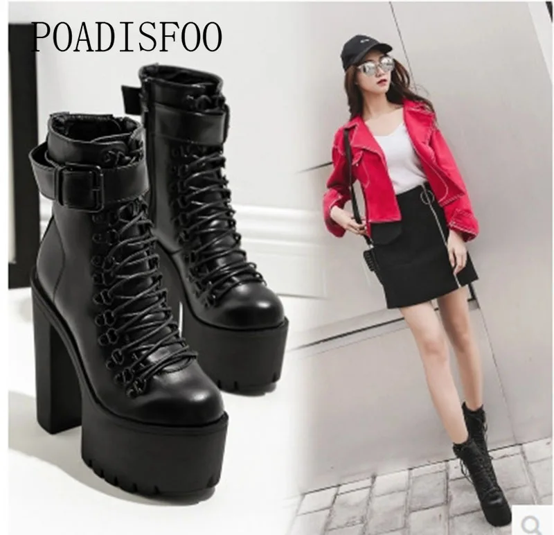 Ltart/женские пикантные классические очень высокие женские сапоги Водонепроницаемые сапоги на платформе с ремешком и пряжкой на высоком каблуке ночные сапоги JXQ-7635