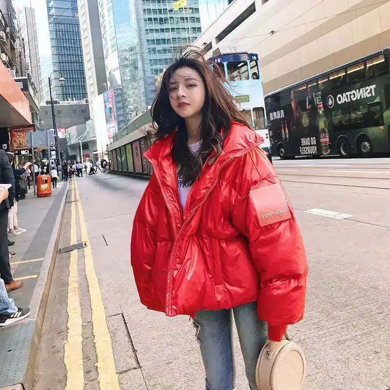 

Seven Colors Loose Leisure Bright Face Short Coat Women Winter Foreign Down Cotton Padded Jacket Fashion Thick Cotton Jacket