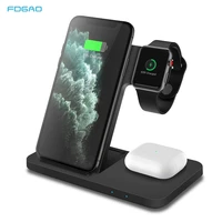 fdgao 15w 3 in 1 qi wireless charger for apple watch 6 5 4 3 iphone 13 12 11 pro xs xr x 8 samsung s21 s20 fast charging holder