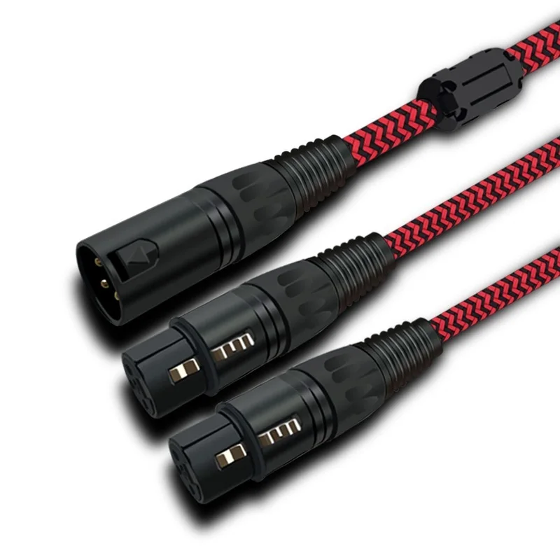 

3Pin XLR Male to Dual XRL Female Audio Cable Microphone Amplifier Mixer Boards Preamps Stage Lighting Y Splitter Shielded Cords