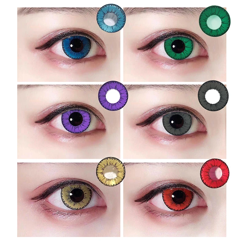 Цветные женские Косплей Контактные линзы Little Devil Мужская косметика Solotica мягкие