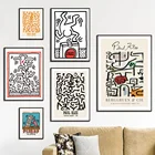 Картина на холсте в скандинавском стиле пол Кли с граффити