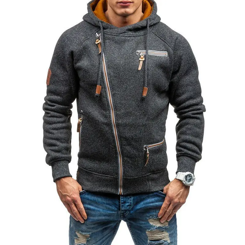 

Universal FashionMen's Zip Up Hoodie Jacket Sweatshirt Hoody Outwear Casual Sport Coat Top Jumper L