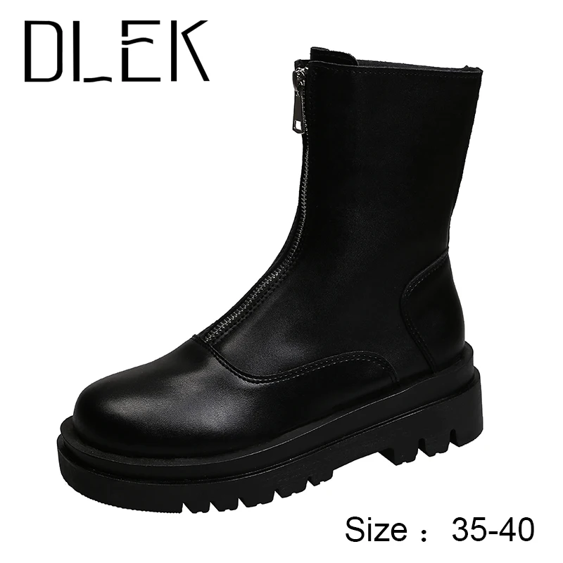 DLEK Туфли на шнуровке Кожаные дизайнерские женские сапоги с молнией сзади из