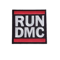 new arrival 3 letters run dmc badge iron on embroidered patches for clothing sewing decals