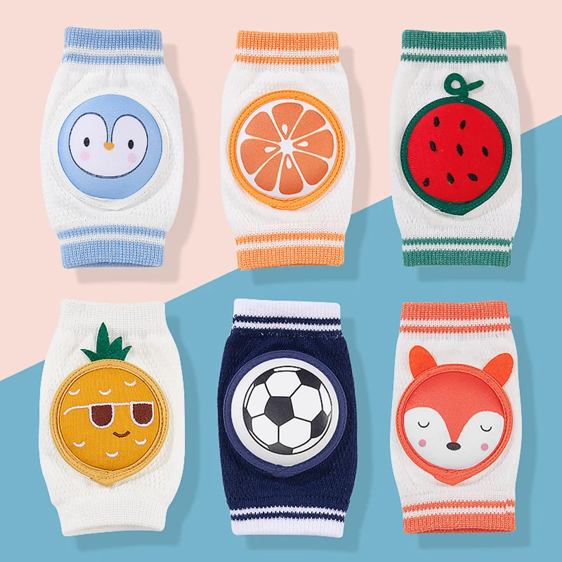 Summer Baby Knee Pads Infant Toddler Breathable Cotton Kneepads Protector Cute Animals Kids EVA Knee Pad Crawling Elbow Cushion